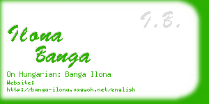 ilona banga business card